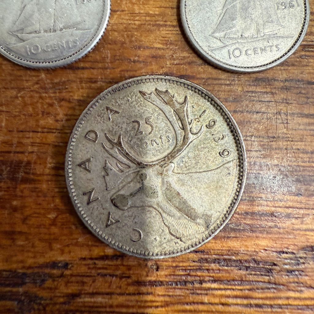 Canadian Silver Dime Quarter Lot Grab Bag Coins