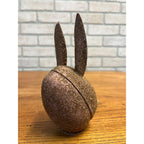 Vintage German Easter Rabbit Brown Bunny Candy Container Paper Mache Red Nose