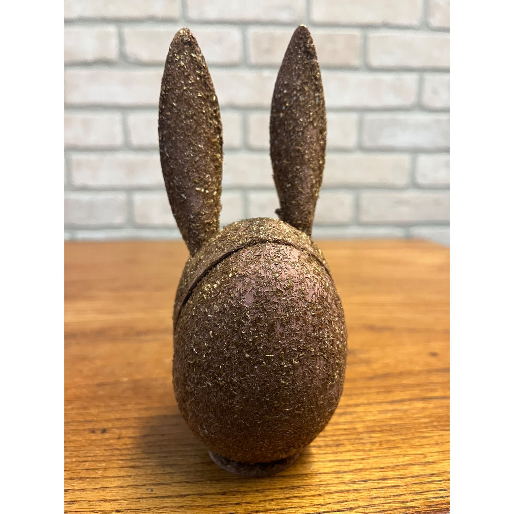 Vintage German Easter Rabbit Brown Bunny Candy Container Paper Mache Red Nose