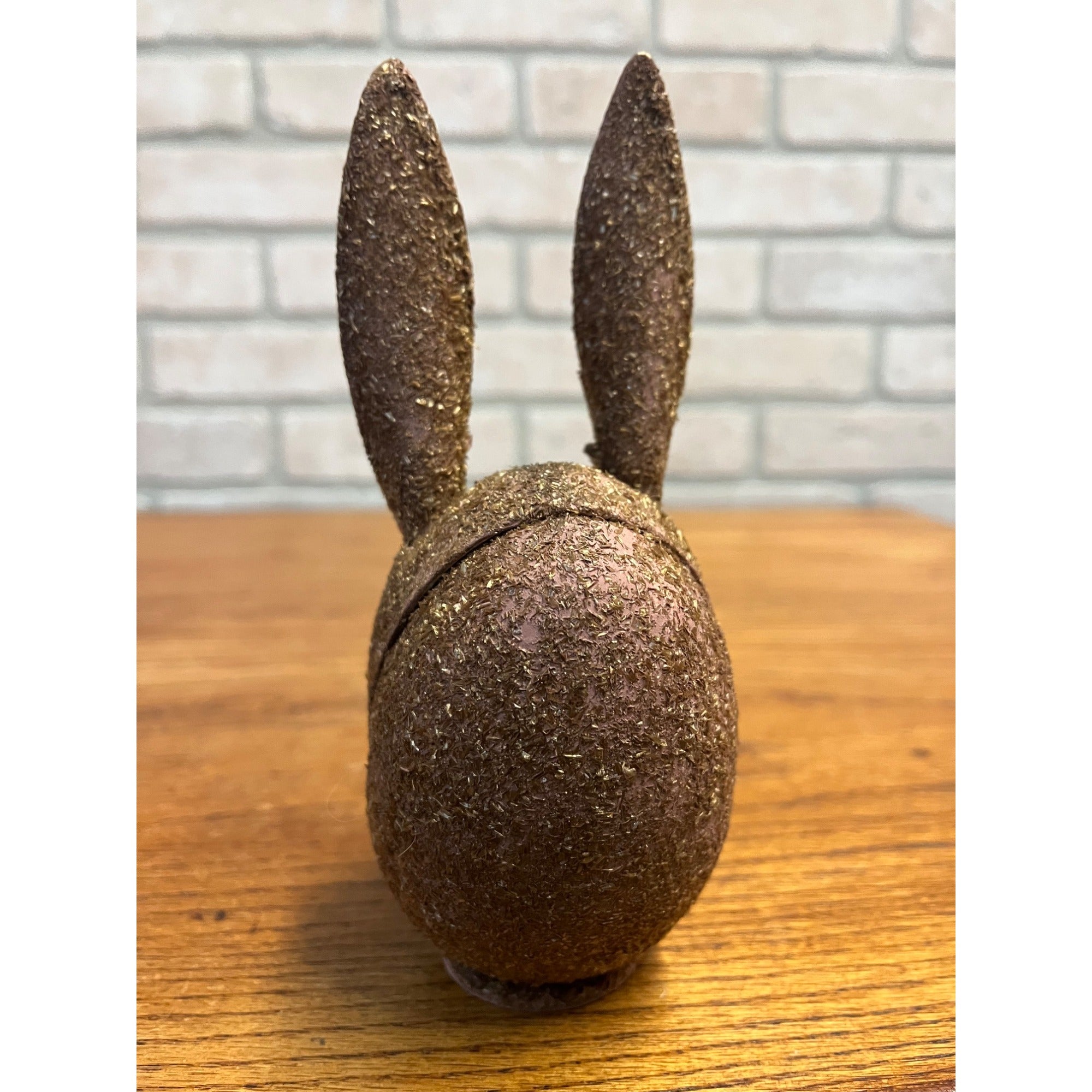 Vintage German Easter Rabbit Brown Bunny Candy Container Paper Mache Red Nose