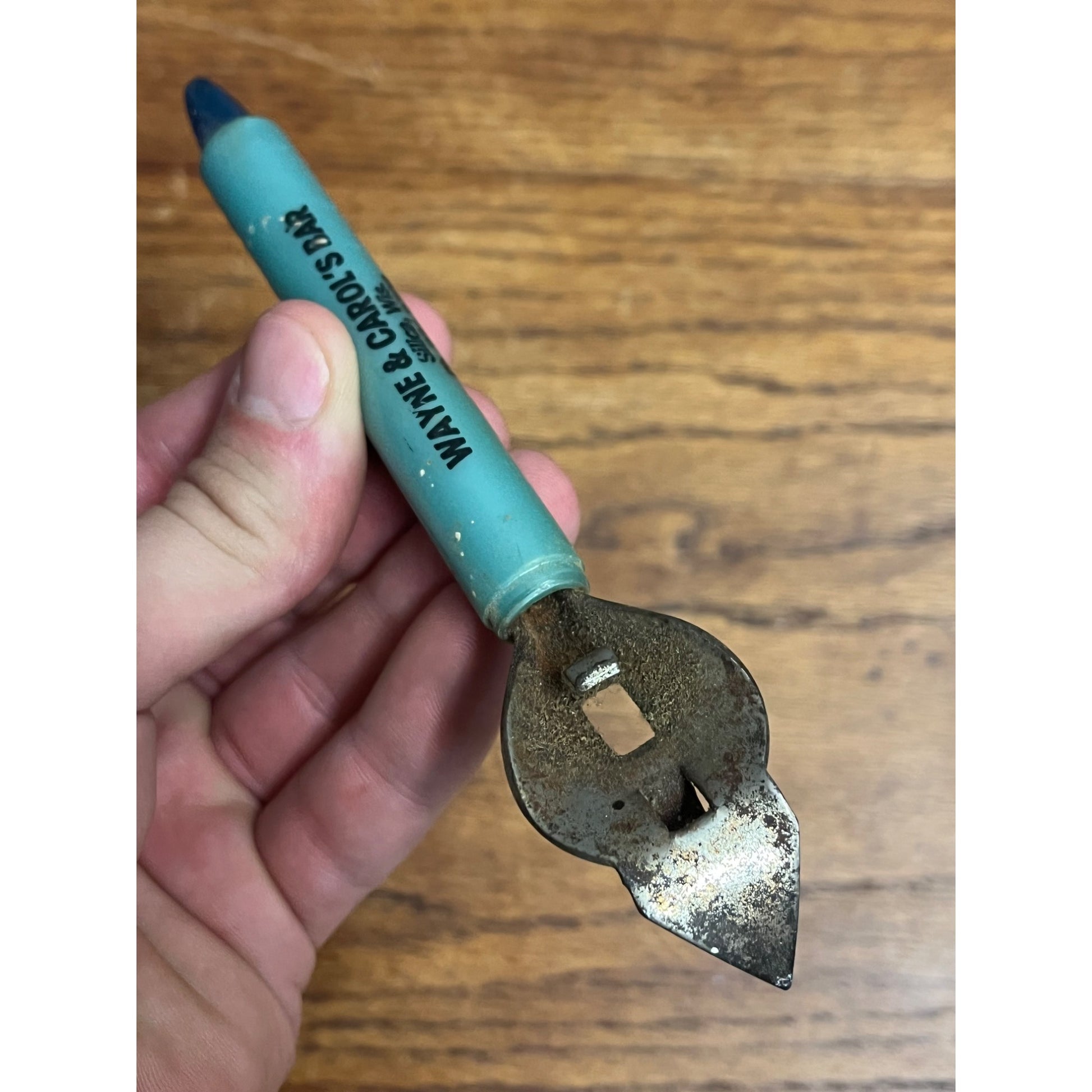 Vintage Wayne & Carol's Bar Silica Wisconsin Wis Beer Bottle Can Opener Advertising