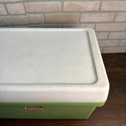 Vintage 70s Coleman Green Cooler W/ Bottle Opener Plastic USA 1975