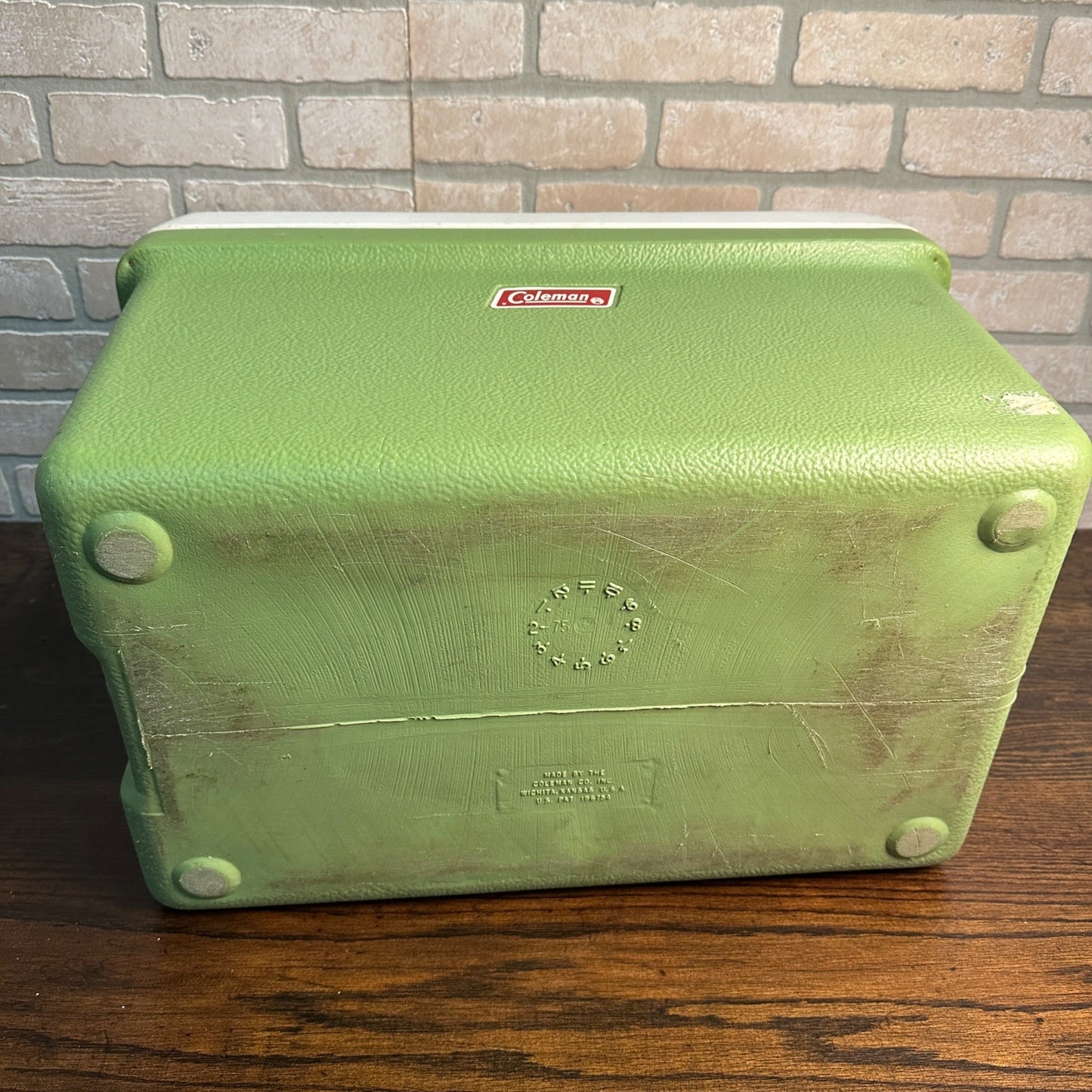 Vintage 70s Coleman Green Cooler W/ Bottle Opener Plastic USA 1975