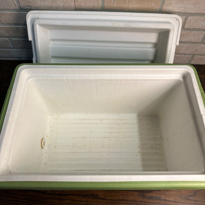 Vintage 70s Coleman Green Cooler W/ Bottle Opener Plastic USA 1975