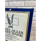Vintage West Allis State Bank Wisconsin Advertising Perpetual Wall Calendar Sign