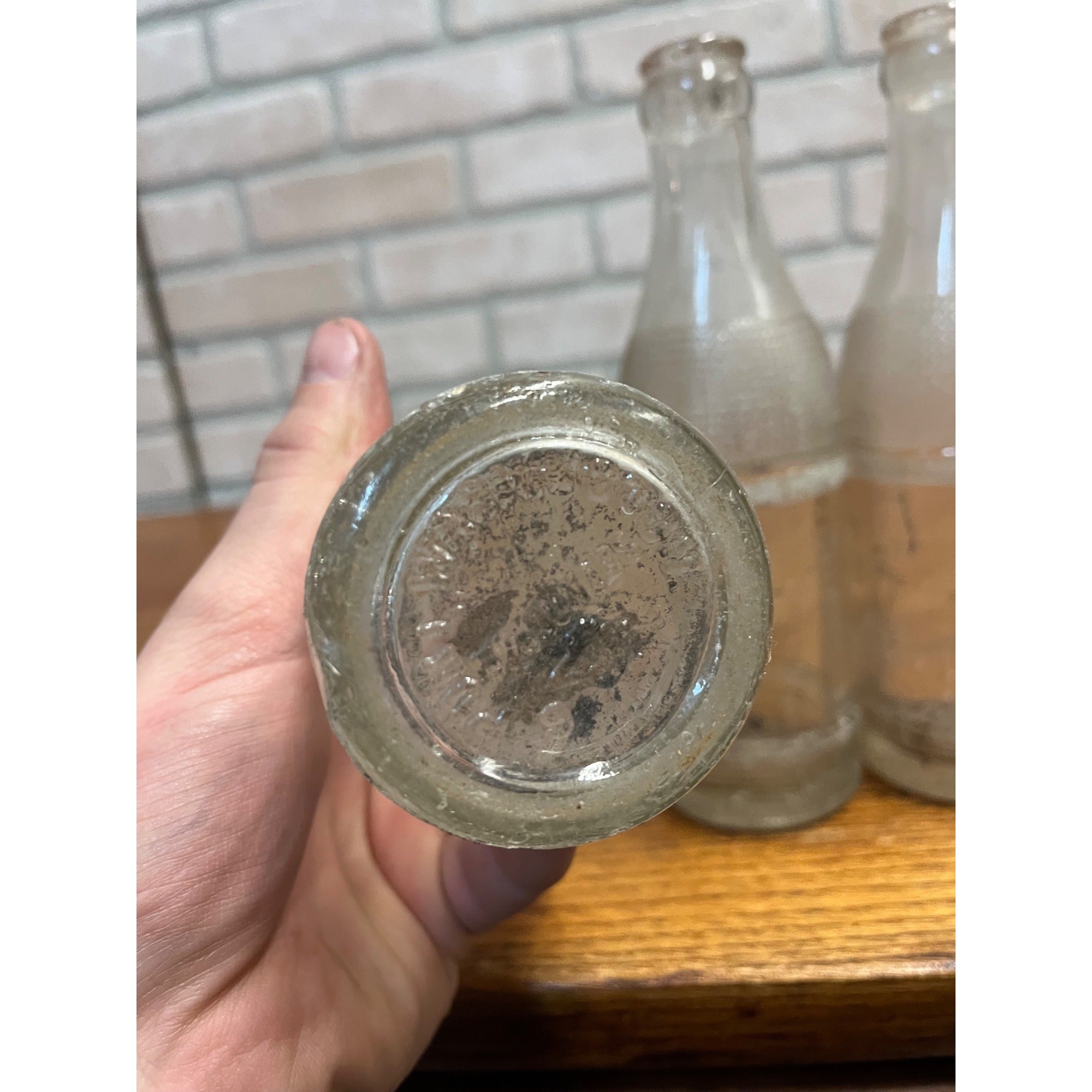 (3) Vintage Ozaukee Springs 7 1/2oz Clear Soda Bottle Lot of 3 Wisconsin Soda