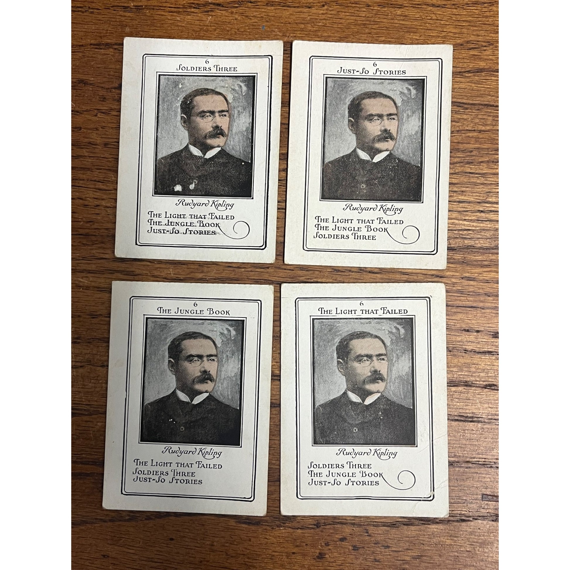 Vintage 1920s Game of Authors Parker Bros Cards: Rudyard Kipling