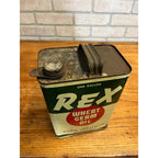 Vintage Rex Wheat Germ Oil Viobin Farm Animals Gallon Advertising Tin Can Vet