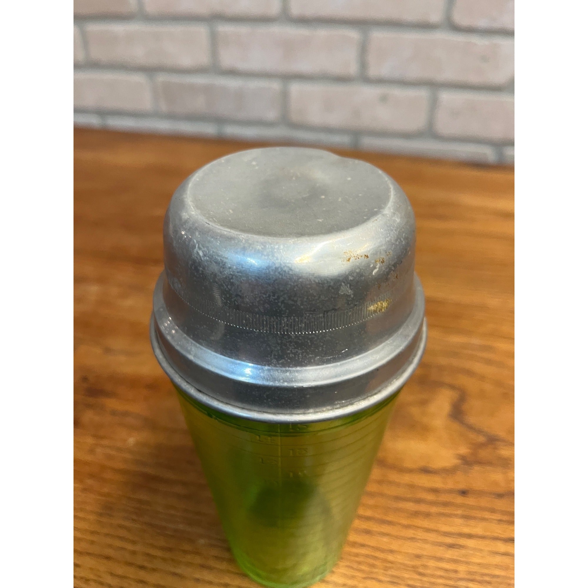 Vintage Hazel Atlas Art Deco Uranium Glass Cocktail Shaker Glows UV