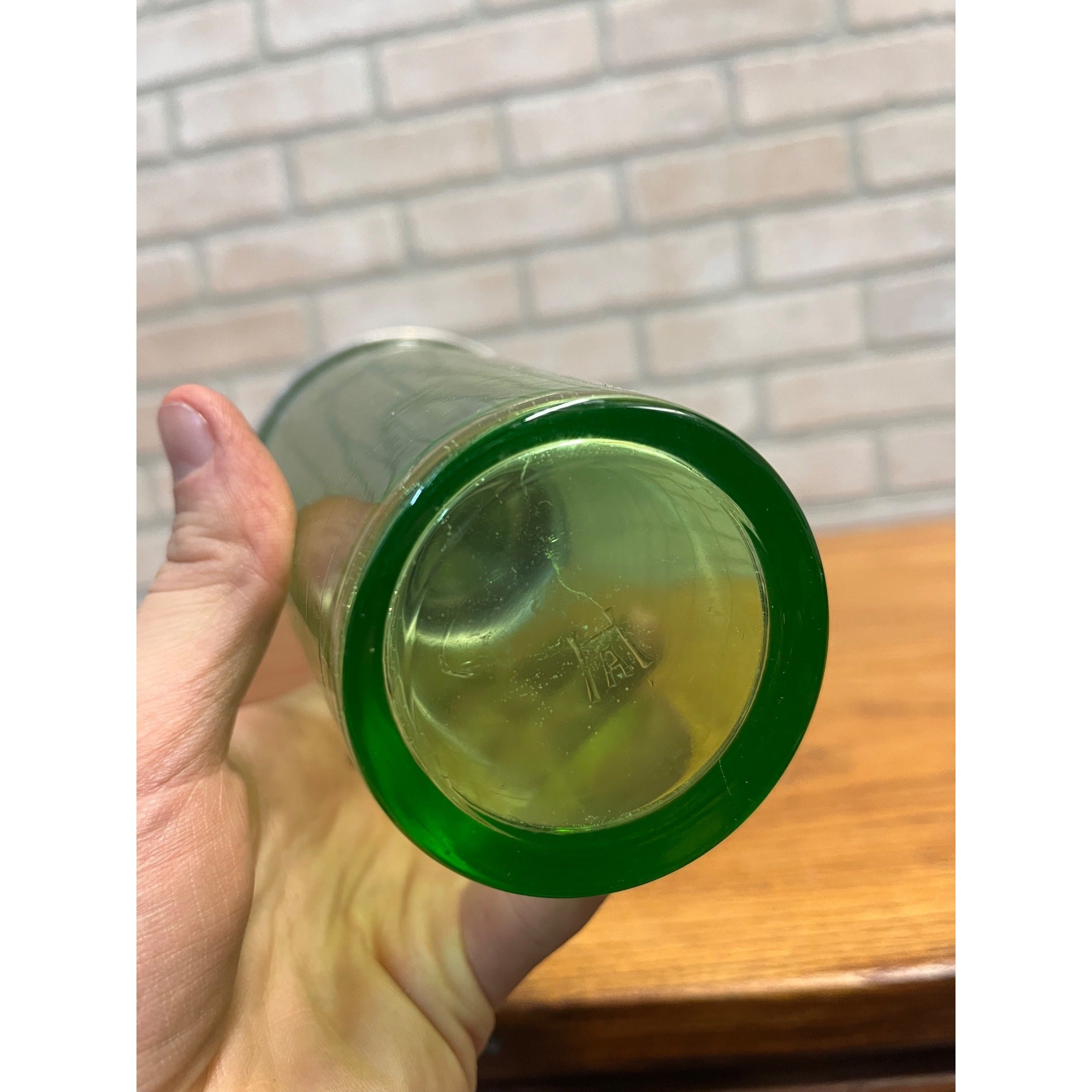 Vintage Hazel Atlas Art Deco Uranium Glass Cocktail Shaker Glows UV