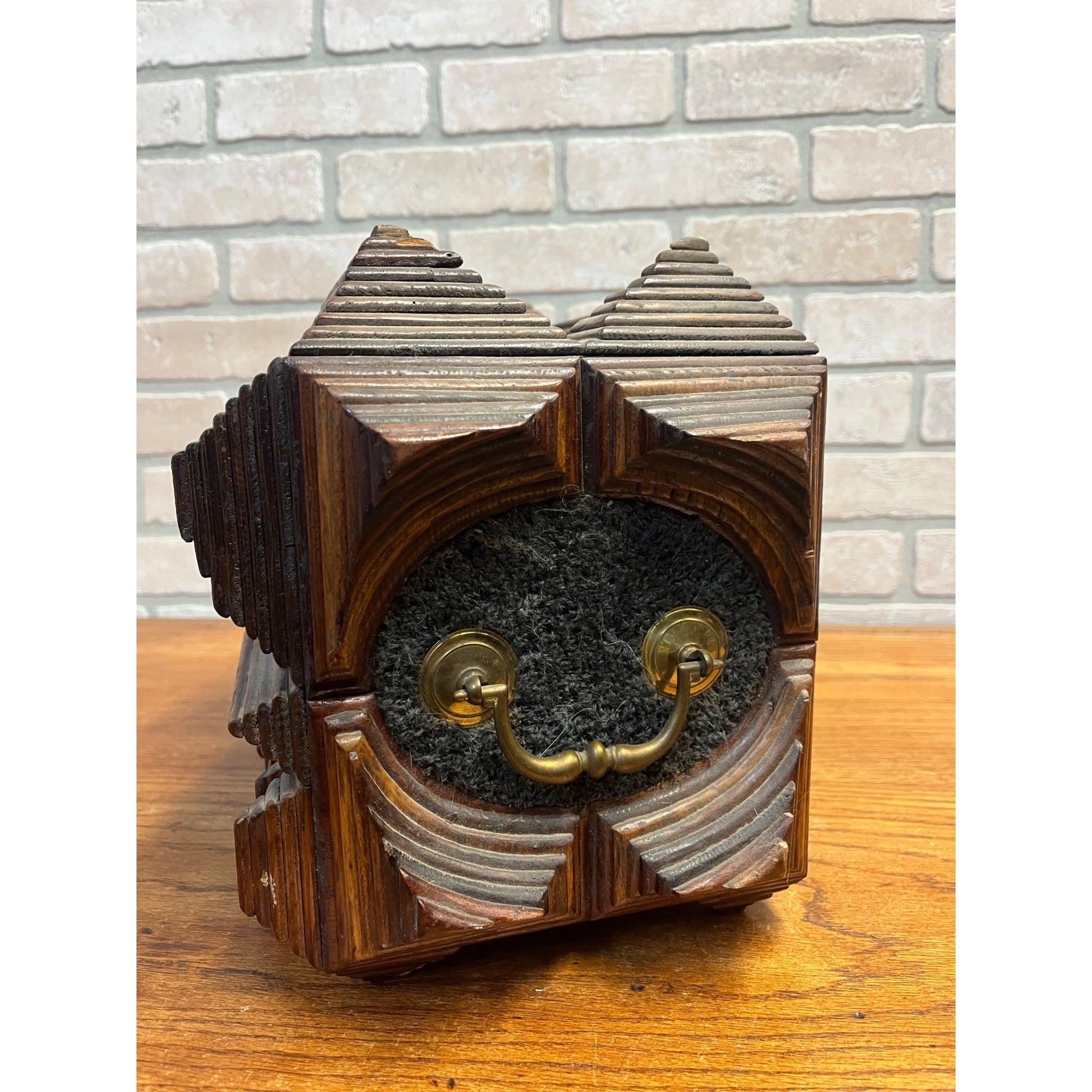 Antique Tramp Art Dresser Jewelry Box Large Chip Carved Folk Art AAFA Primitive
