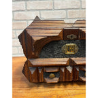 Antique Tramp Art Dresser Jewelry Box Large Chip Carved Folk Art AAFA Primitive