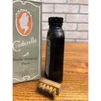 Vintage 1920s Cinderella Suede Shoe Dressing Black Glass Bottle & Box Art Deco