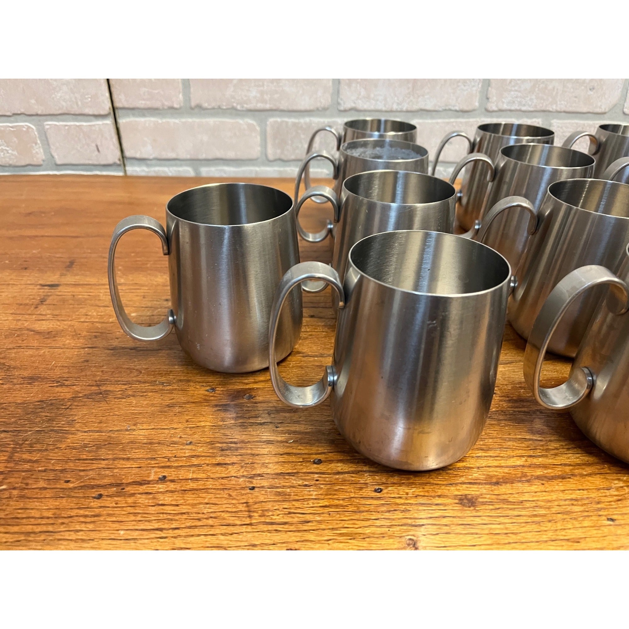 Vintage 1960s Old Hall Stainless PINT Tankards Mugs MCM Robert Welch Set 17