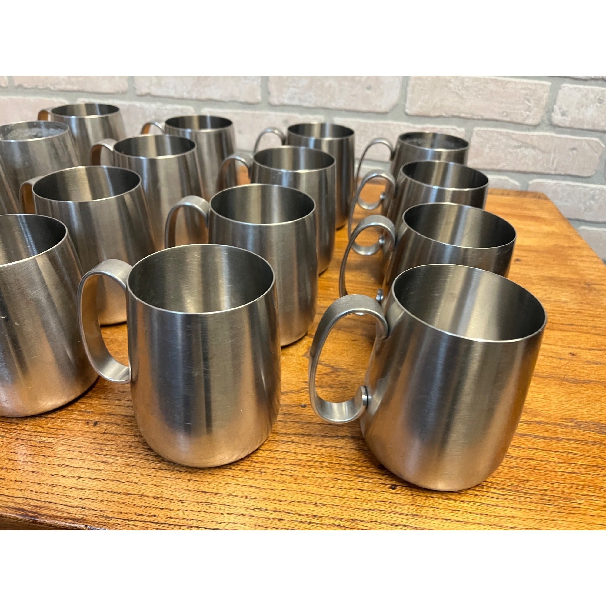 Vintage 1960s Old Hall Stainless PINT Tankards Mugs MCM Robert Welch Set 17