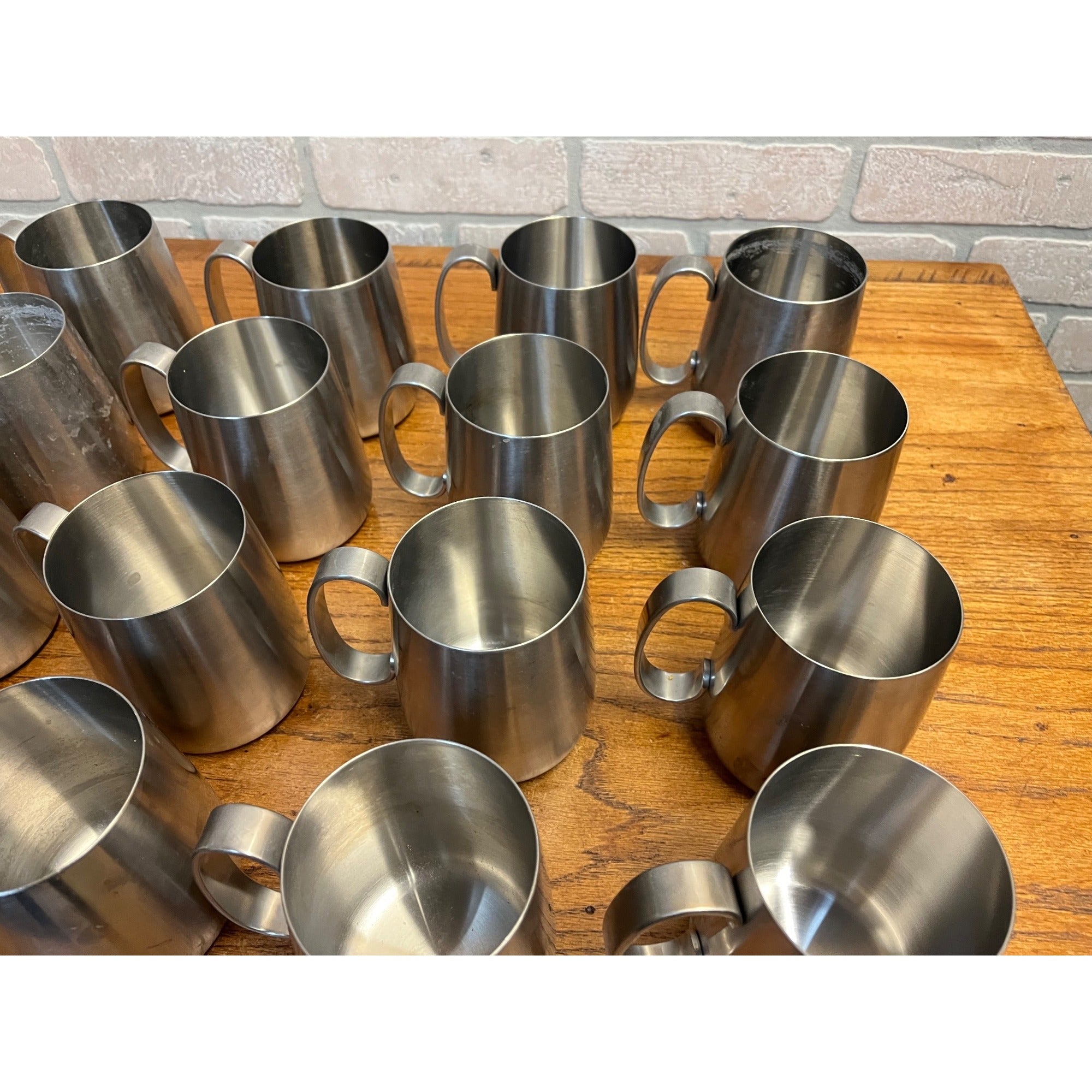 Vintage 1960s Old Hall Stainless PINT Tankards Mugs MCM Robert Welch Set 17
