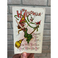 Vintage Halloween Postcard Gorgeous Witch Flying Art Nouveau J .Marks #981