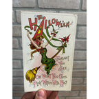 Vintage Halloween Postcard Gorgeous Witch Flying Art Nouveau J .Marks #981