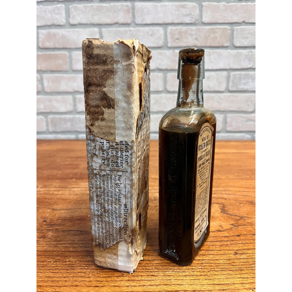 Antique Cardui Woman's Relief Chattanooga Medicine Co. Bottle & Box Quack