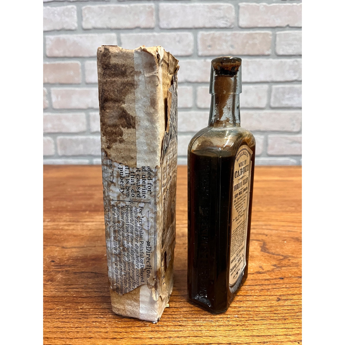 Antique Cardui Woman's Relief Chattanooga Medicine Co. Bottle & Box Quack
