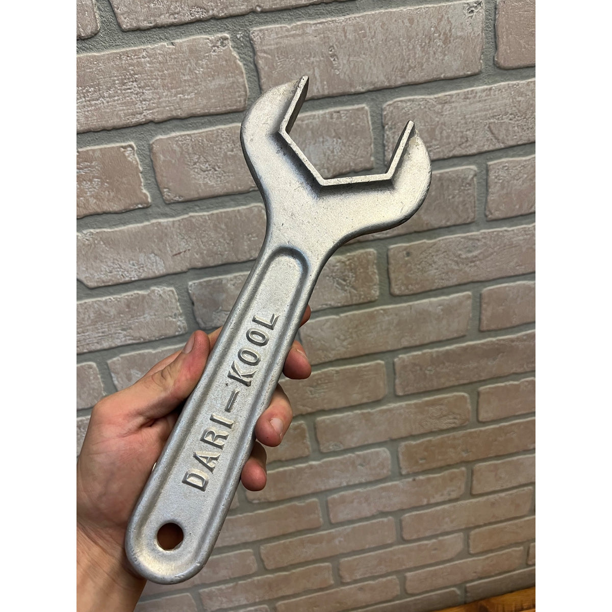 Vintage Dari-Kool Aluminum Tank Wrench Hand Tool Dairy Farm Equipment Maintenance Embossed Lettering