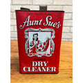 Vintage Aunt Sue's French Dry Cleaner 1 Gallon Metal Can Oil Sign Advertising