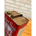 Vintage Aunt Sue's French Dry Cleaner 1 Gallon Metal Can Oil Sign Advertising
