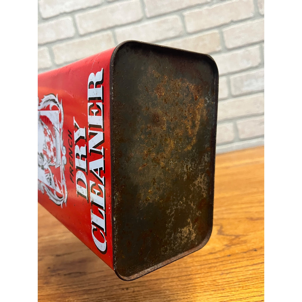 Vintage Aunt Sue's French Dry Cleaner 1 Gallon Metal Can Oil Sign Advertising