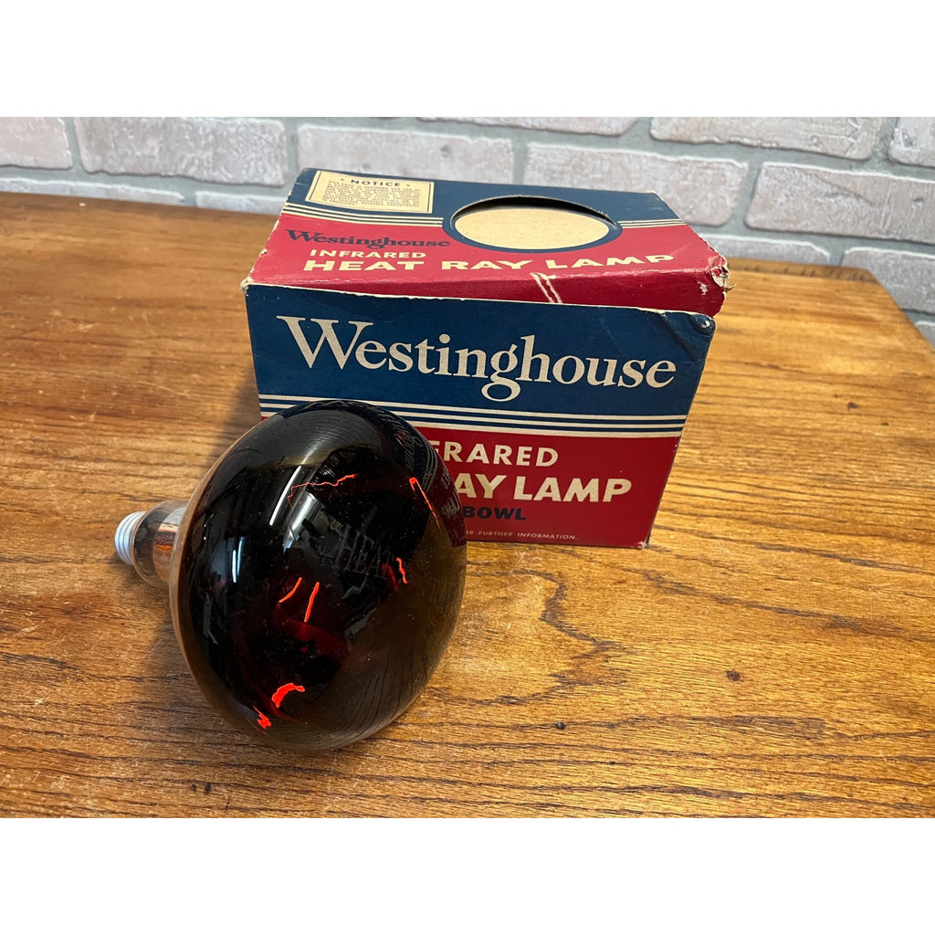 Vintage Westinghouse Infared Red 1950s 60s Heat Lamp Bulb Box Retro Prop Display