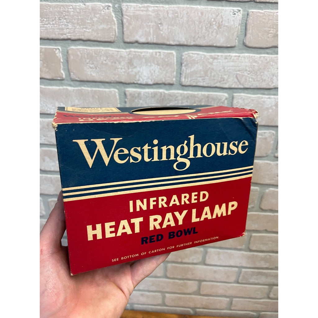 Vintage Westinghouse Infared Red 1950s 60s Heat Lamp Bulb Box Retro Prop Display