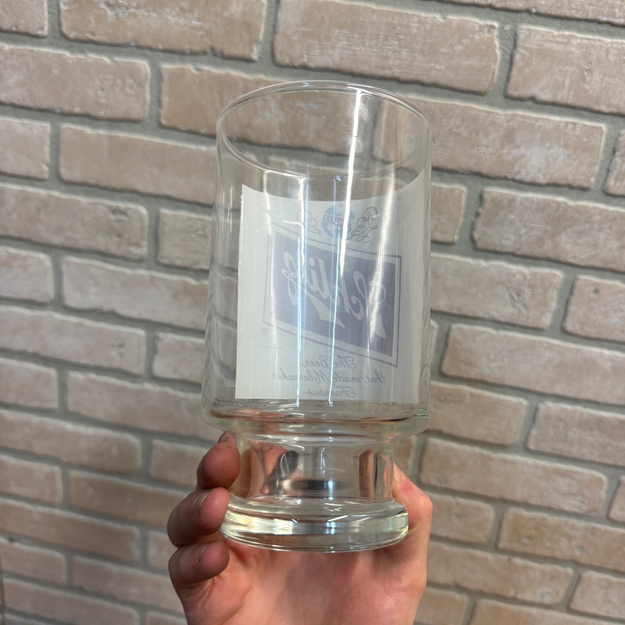 Vintage 32oz Schlitz Footed Beer Glass The Beer That Made Milwaukee Famous