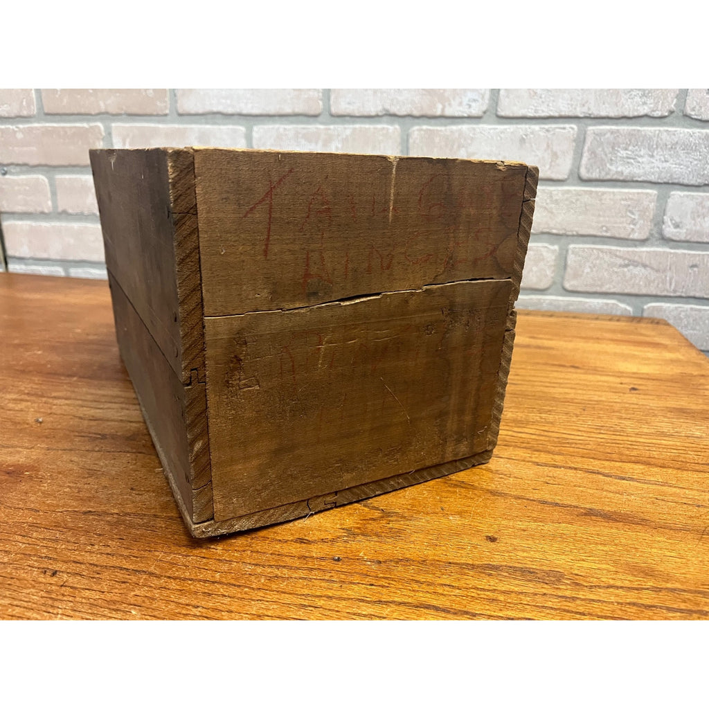 Vintage Atlas Wire Brad Wooden Crate Primitive Farmhouse Industrial Wood Box