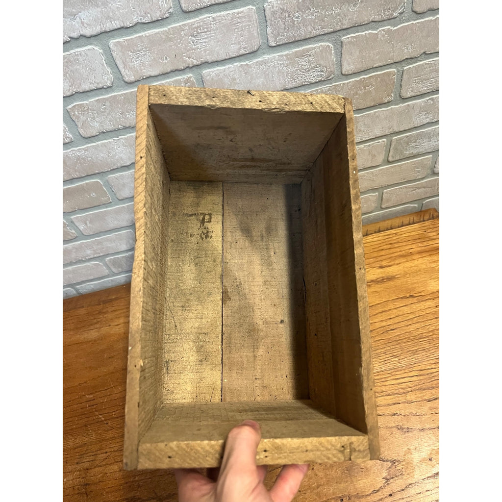 Vintage Atlas Wire Brad Wooden Crate Primitive Farmhouse Industrial Wood Box
