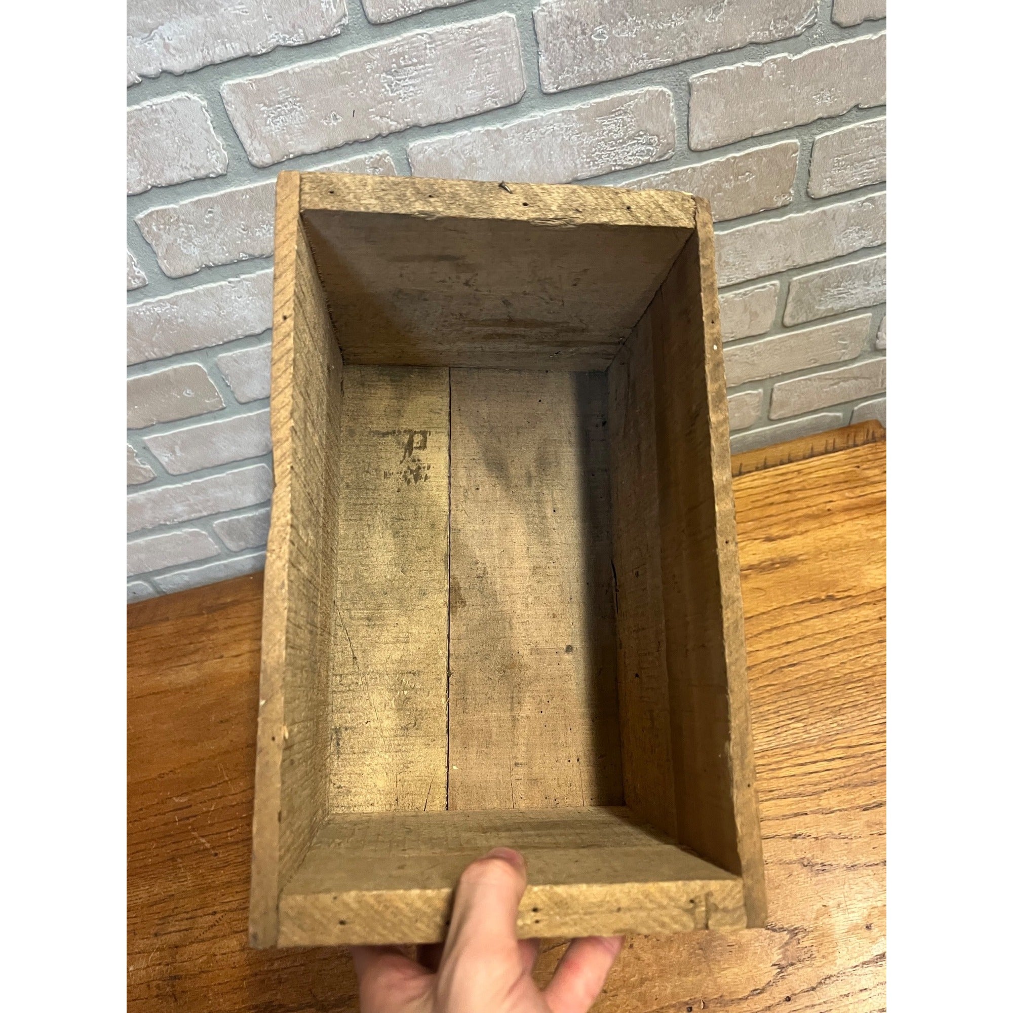 Vintage Atlas Wire Brad Wooden Crate Primitive Farmhouse Industrial Wood Box