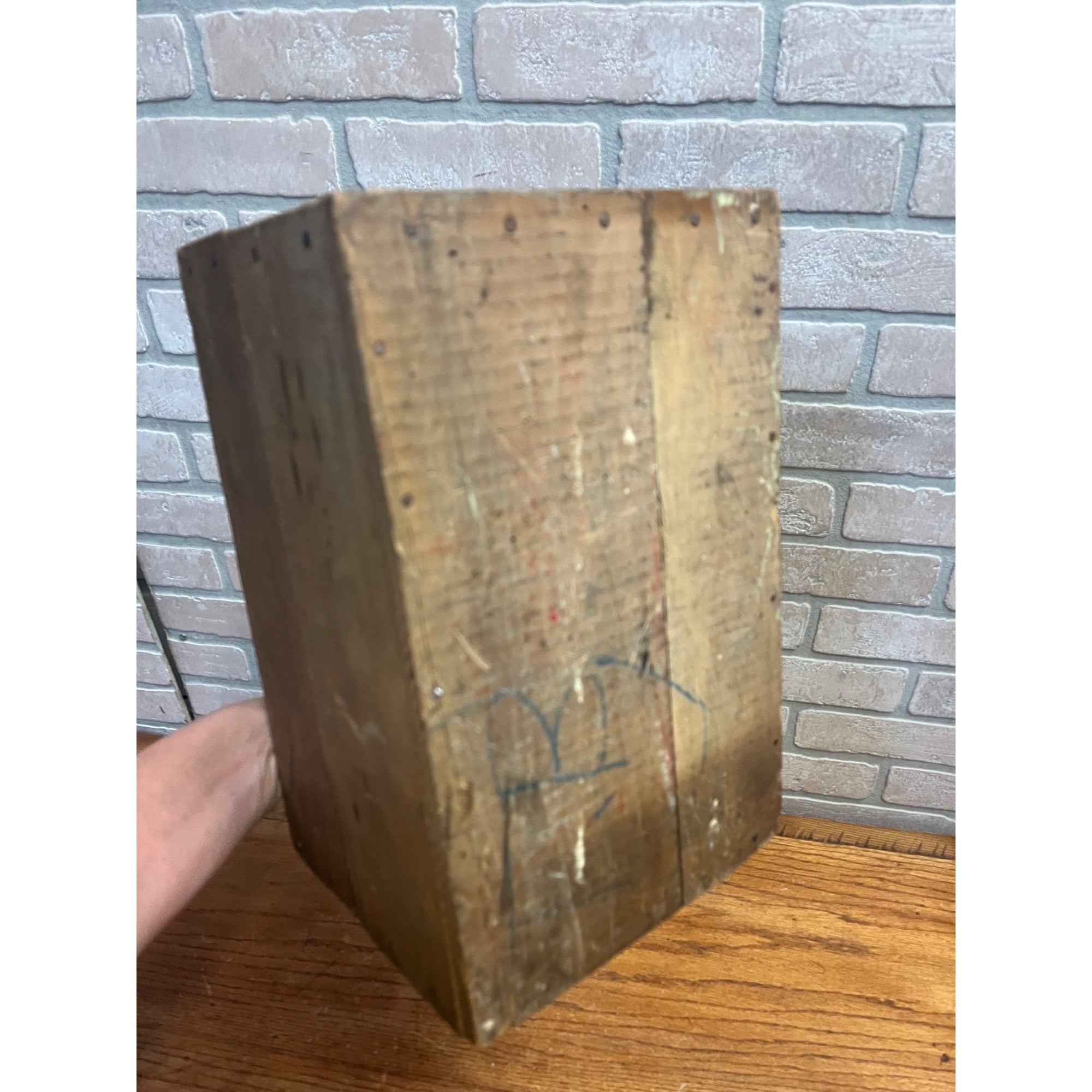 Vintage Atlas Wire Brad Wooden Crate Primitive Farmhouse Industrial Wood Box