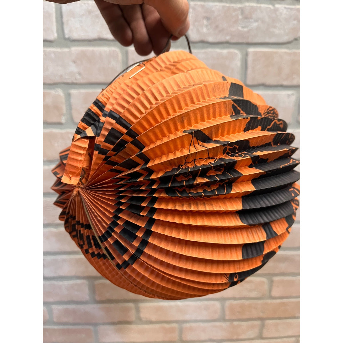 Vintage 1930s German Halloween Paper Accordion Hanging Candle Lantern Witch JOL