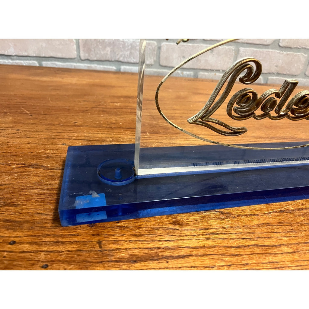 Vintage Lederle RX Advertising Pharmacy Sign Acrylic Plastic Heavy Drug Store