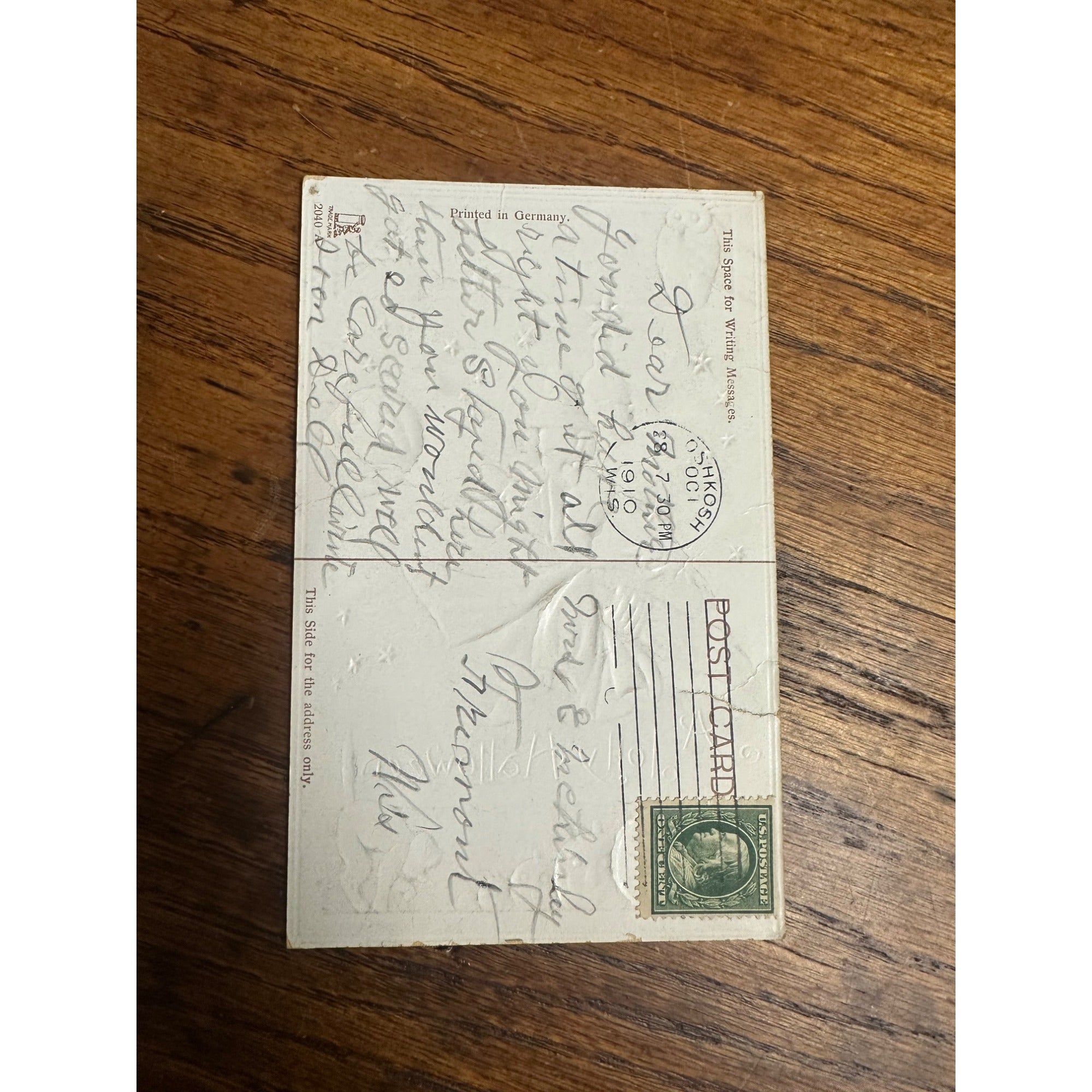 Halloween Postcard Gottschalk Witch Anthropomorphic Pumpkins Cats Owl Bats 2040A