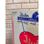 Vintage Original Berkley Company Steelon Fishing Leaders Metal Sign Advertising