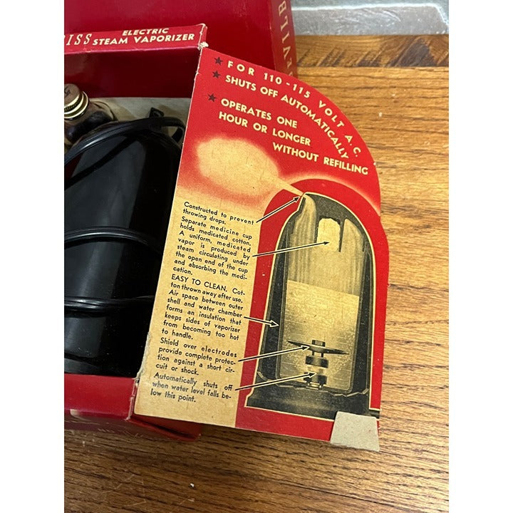 Vintage DeVILBISS Electric Steam Vaporizer No. 148 With Instructions In Original