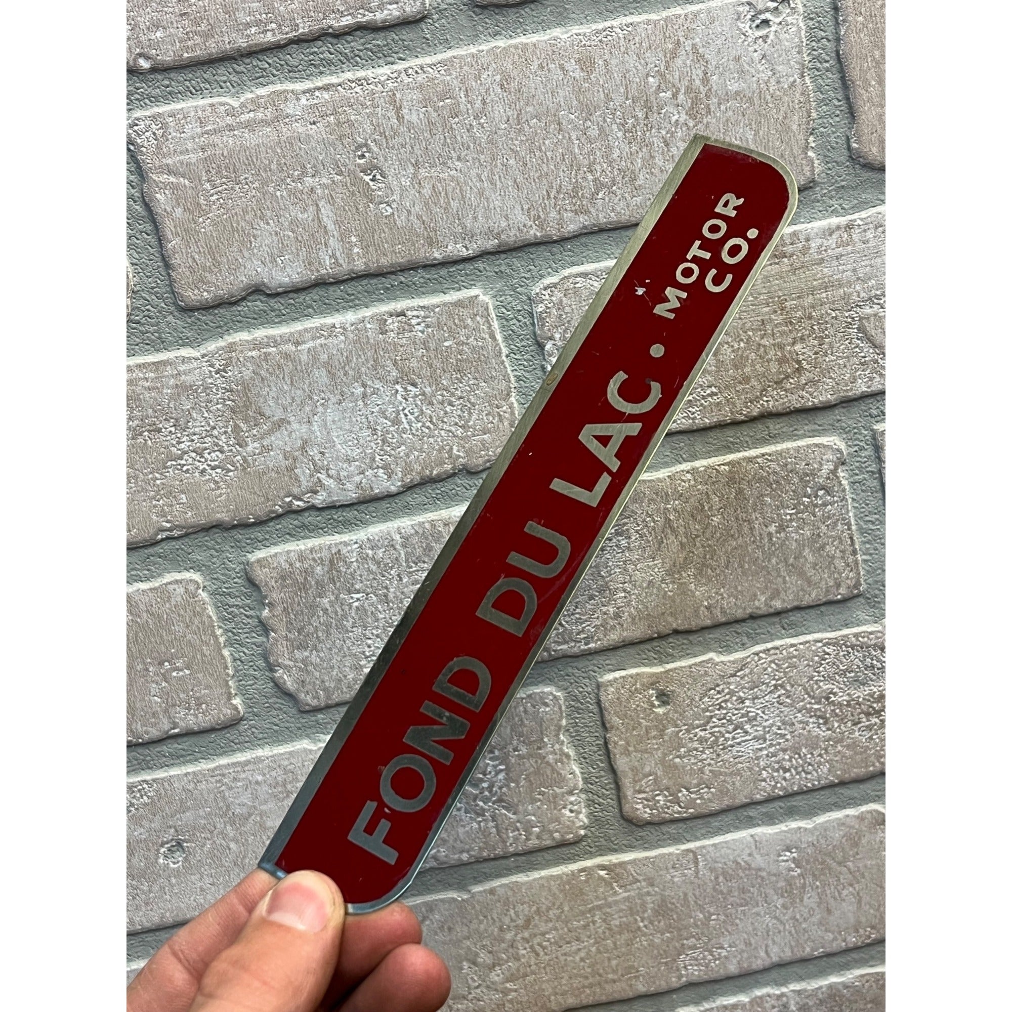 Vintage 1940s Fond du Lac Motor Co. Advertising License Plate Topper? WI Wis
