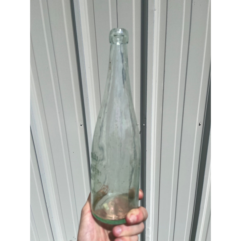 Pre-Pro Phil Scheuermann Brewing Hancock Michigan Beer Bottle Quart Clear Aqua Blue