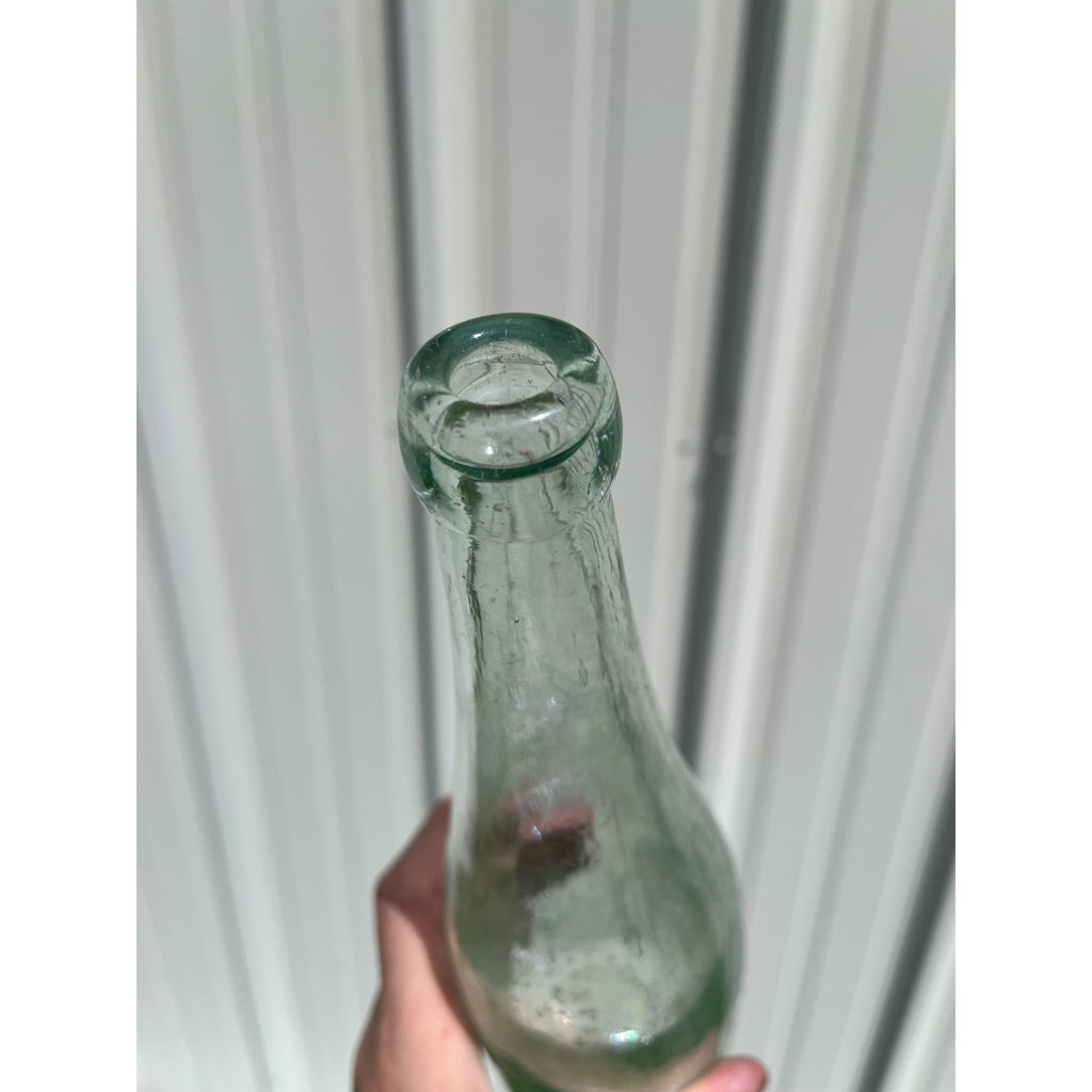 Pre-Pro Phil Scheuermann Brewing Hancock Michigan Beer Bottle Quart Clear Aqua Blue