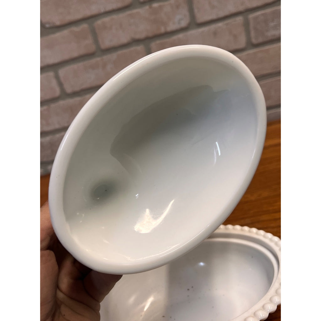 Vintage Indiana Glass White Milk Glass Hen on Nest Candy/Trinket Dish 1950s