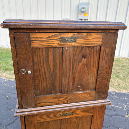 Antique 1900s Oak Double Stack Keystone View Co Library Cabinet Stereoview