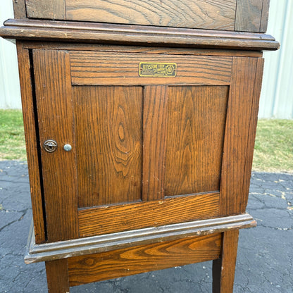 Antique 1900s Oak Double Stack Keystone View Co Library Cabinet Stereoview