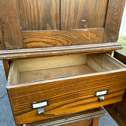 Antique 1900s Oak Double Stack Keystone View Co Library Cabinet Stereoview