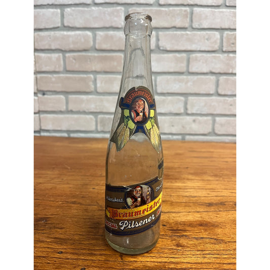 Vintage 1940s Braumeister Pilsner Beer Bottle Milwaukee WI Labels