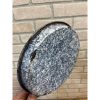 Antique Primitive Cobalt and White Swirl Enamel Graniteware Round Pie Pan/ Baking Dish/ Farmhouse Decor