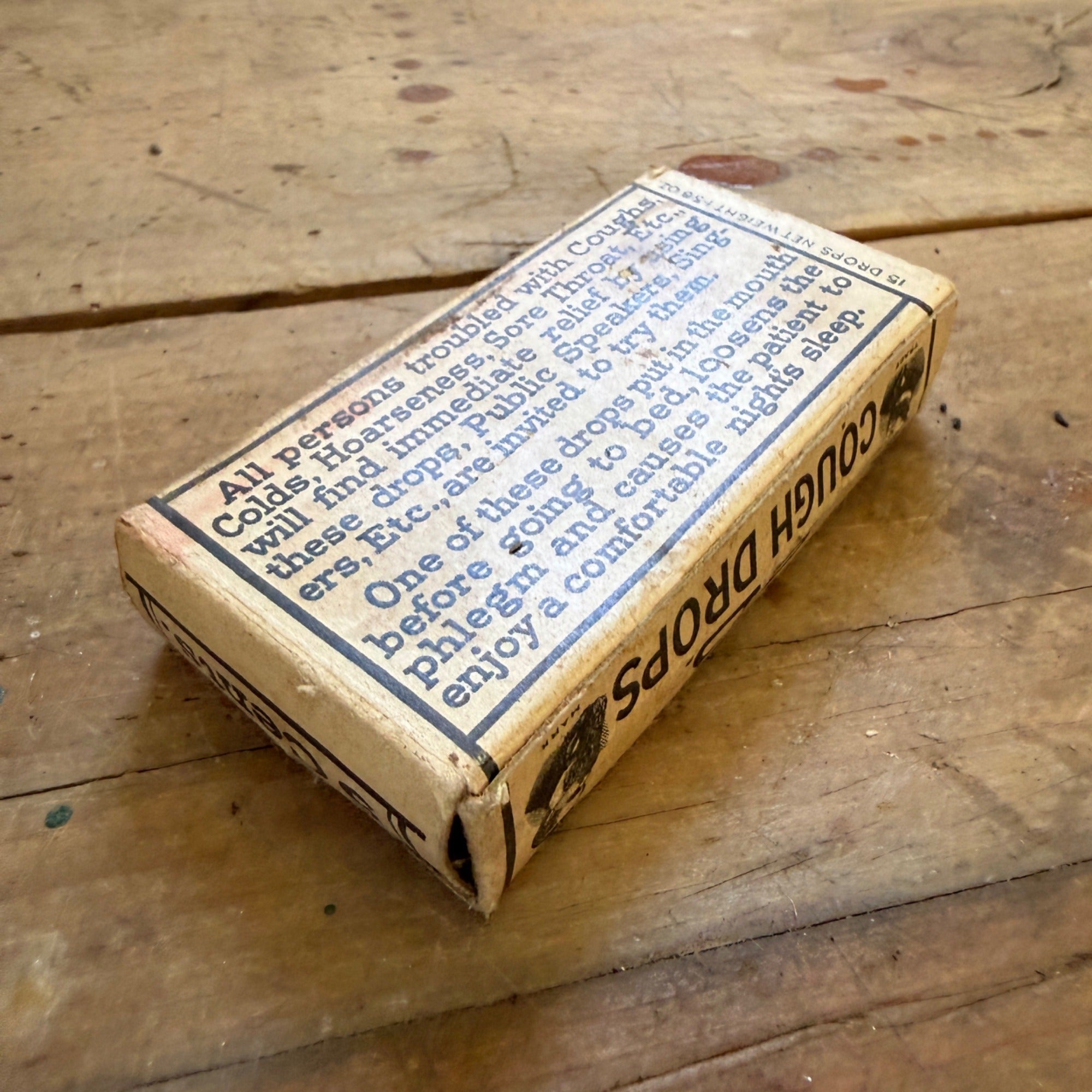 Antique Smith Brothers S.B. Cough Drops Box Poughkeepsie NY Advertising Drug